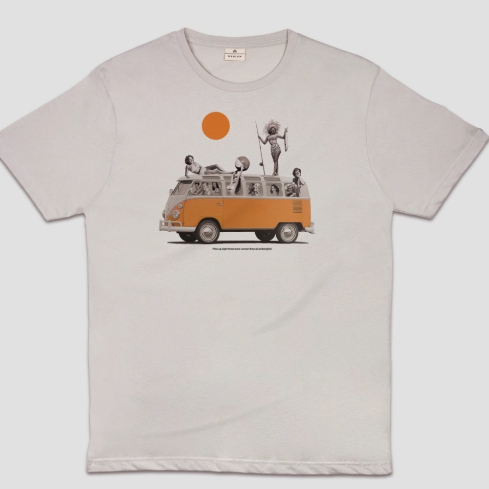 BNWT Typographia Cool Ride Vintage Design Graphic T Shirt